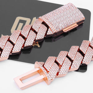 Nuoya 15 מ "מ 4 שורות יהלום prong קוואן שרשרת חוליות נשים היפ הופ עלה זהב מצופה זהב בציפוי שרשרת cz אבן מיאמי קובן - Product Image 4