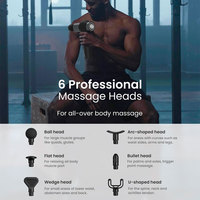 P6387 Produit tendance à prix compétitif, pistolet de massage personnalisable, marque privée, pistolet de massage avec 6 têtes de massage, amplitude réglable