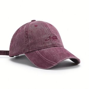 Casquette de baseball unisexe réglable en denim patchwork 6 panneaux avec broderie de lettres, 100 % coton, toutes saisons, pour les voyages en extérieur - Product Image 1
