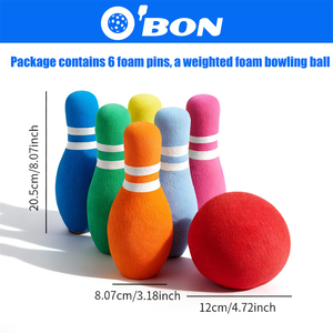 Ensemble de <span class=keywords><strong>bowling</strong></span> 6 pinces pour enfants, personnalisable et durable, de marque OEM, en <span class=keywords><strong>mousse</strong></span> du Guangdong, <span class=keywords><strong>jeu</strong></span> de <span class=keywords><strong>bowling</strong></span> complet pour enfants - Product Image 2