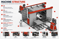 Machine de moulage rotatif à grande échelle pour la production industrielle de produits en plastique automatique