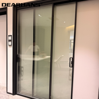 Porte coulissante en aluminium à rupture de pont thermique, porte coulissante en verre isolant à haute efficacité énergétique pour la construction et la rénovation de villas