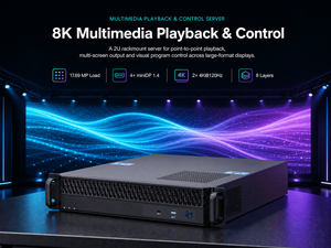 Serveur multimédia 2U en rack pour lecture 8K/4K, décodage matériel, fusion d'écrans virtuels pour affichage numérique - Product Image 2