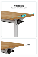 Table de travail en bois modulable pliante de style moderne bureau de classe convertible avec roues pour bureau à domicile école et conférence fabriqué en chine