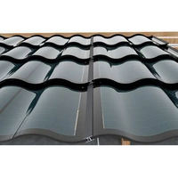 Tuiles photovoltaïques incurvées 32W BIPV à longue durée de vie pour toiture de maison, tuiles solaires à trois arches