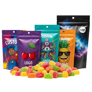 Custom Printed 3.5g Smell Proof Mylar Bags Food Grade Child Resistant Stand up Pouch for Dry Herb Storage - Product Image 2