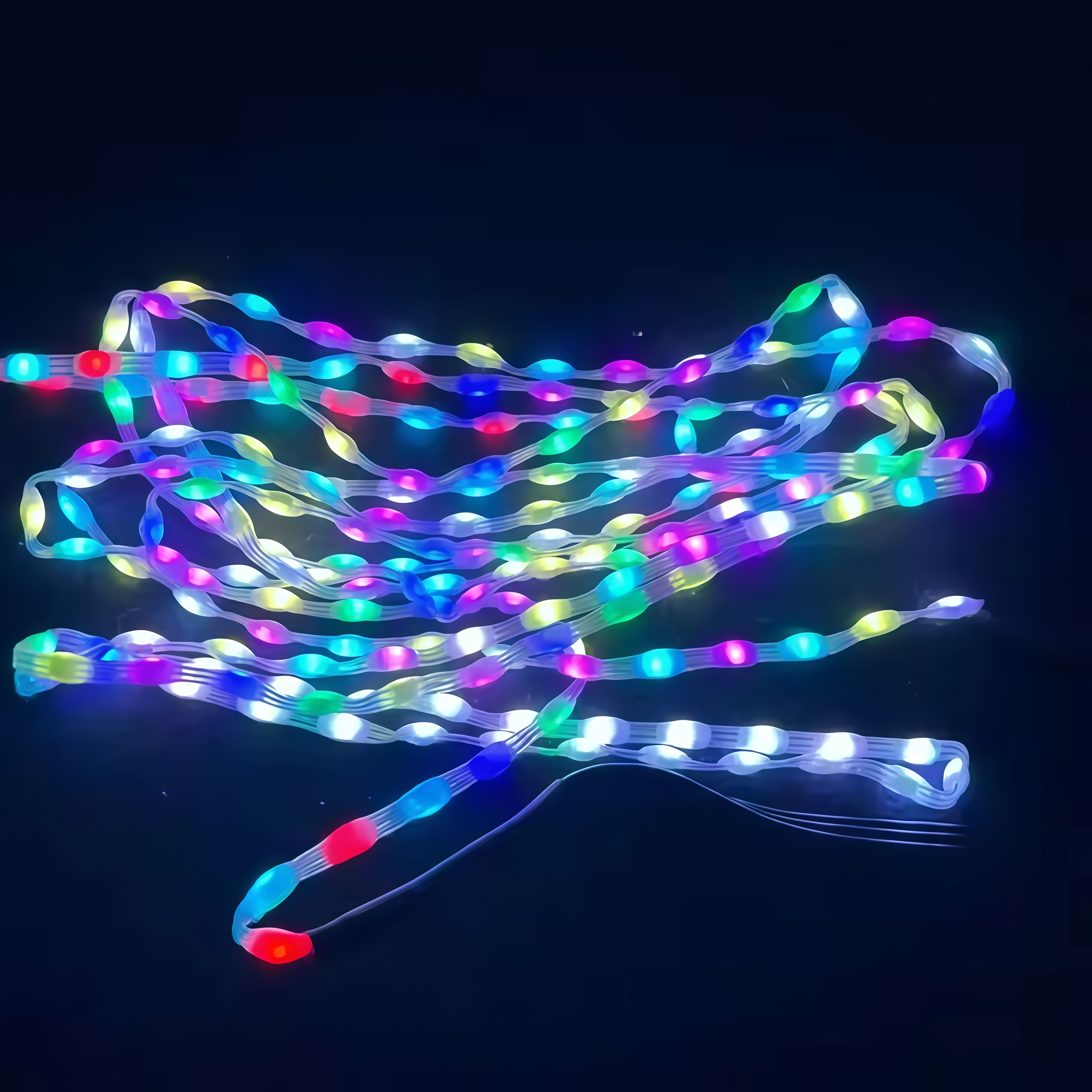 KCX DC12V RGBIC 1000 LEDS Pebble Pixel Fairy Light String 3Pin Addressable 2.5cm Spacing LED Seed String Light for Christmas