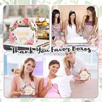 Boîtes cadeaux vintage à motif de fleurs sauvages avec poignée en papier pour anniversaires, mariages et autres fêtes