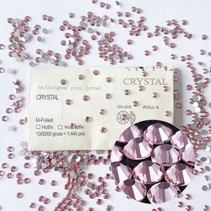 Flatback Non Hotfix berlian imitasi kualitas tinggi SS20 belakang perak kaca grosir Lt. Mawar merah muda kristal sepatu potongan tinggi Gym olahraga - Product Image 4