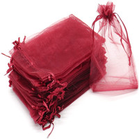 Sacs à cordon en organza Sacs d'emballage pour bijoux Sacs pour bonbons Mariage Anniversaire Cadeaux Pochettes pour bonbons