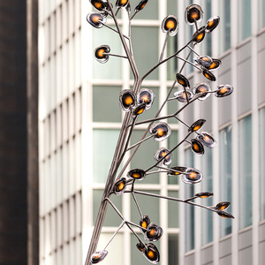 Kim loại hiện đại mô phỏng sáng cảnh quan trang trí cho ngoài trời lớn bằng thép không gỉ cây điêu khắc vườn ánh sáng - Product Image 5