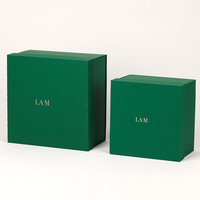 Sérum de luxe soins de la peau cosmétiques mystère boîte-cadeau de base supérieure boîte d'emballage en papier vert brillant à lèvres avec papier de soie