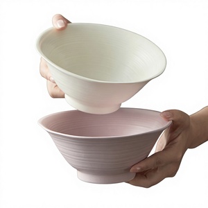Bol à ramen en céramique et porcelaine, style japonais, couleur crème, avec logo personnalisé OEM/ODM, compatible micro-ondes, pour usage hôtelier, coloré - Product Image 1