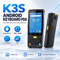 Terminal portable robuste K3S Android 12 avec scanner de codes-barres 1D/2D, 4G, WiFi et clavier 30 touches pour la gestion des stocks et la picking en entrepôt