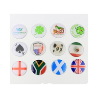 Marqueur de balle de golf rond en métal personnalisé de 25 mm, souvenir et cadeau pour club de golf