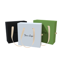 Caja de Regalo de Papel Personalizada Portátil Verde para Joyería, con Bandeja de Terciopelo, para Collares, Pendientes, Anillos y Pulseras