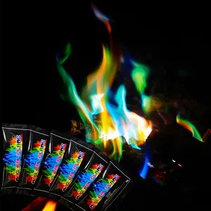 神奇的火焰火五颜六色的变化包-火坑，篝火，室外壁炉-色调变化的宇宙火焰粉末