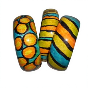 Ensemble de bracelets en céramique et résine au look tendance et haut de gamme, motifs animaliers et arc-en-ciel, faits à la main, élégants, unisexes, bracelets de mode pour femme - Product Image 2