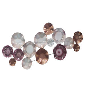 Décoration murale moderne en métal de couleur or et argent, en forme de cercle, art moderne, pour la maison, les hôtels, les restaurants - Product Image 5