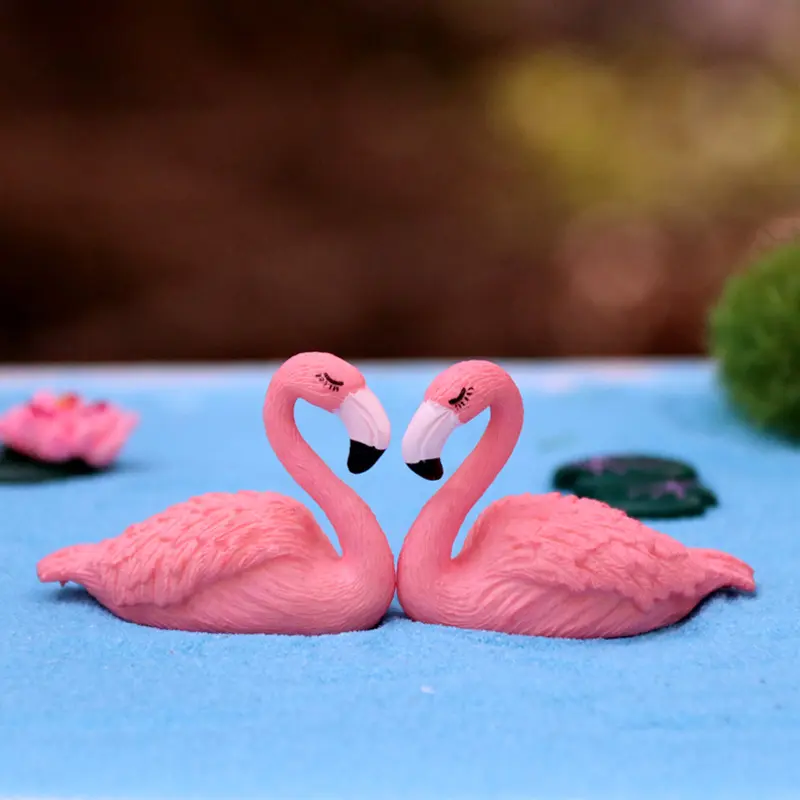 Simulatie Flamingo Ambachtelijke Sprookjesachtige Tuin Miniatuur Beeldjes Populair Speelgoed Huis Auto Accessoires 3d Feest Decoratie Indoor Standbeeld