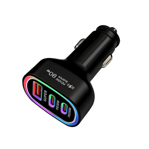 ที่ชาร์จในรถยนต์ 90W USB+2 Type-C ชาร์จเร็วสำหรับโทรศัพท์มือถือ ที่ชาร์จในรถยนต์แบบเร็ว USB-C 90W อะแดปเตอร์ที่จุดบุหรี่ในรถยนต์แบบ USB Type C - Product Image 5