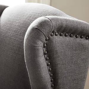 Home Furniture Living Room <strong>Wing</strong>-Shape <strong>Back</strong> French Style Linen Fabric Antique Design <strong>Arm</strong> Accent <strong>Chair</strong> - Product Image 6