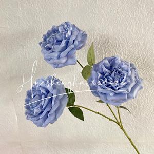 Artificial Roses <b>Silk</b> <b>Flower</b> 3 Heads High Simulation Wedding Decoration Living Room Table Display - Product Image 2