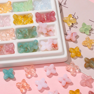 Acrylic Four Petal Flower <b>Beads</b> For Bracelet Making DIY Jewelry Accessories Loose <b>Beads</b> Summer 2025 Yiwu Origin - Product Image 1