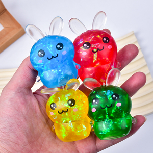 Jouet anti-stress en forme de petit lapin à rayures, rembourré de maltose, en plastique, pour soulager la pression des doigts, pour garçons et filles - Product Image 6