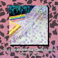 Tissu polyester brodé découpé au laser à fleurs 3D, 30 couleurs, sequins 3 mm RXF2384, pour textile de maison, filles et garçons