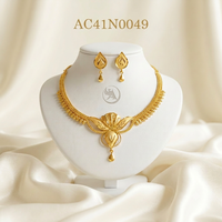 Parure Collier et Boucles d'Oreilles Tendance en Laiton Plaqué Or 22K, Motif Végétal, Bijoux Tendance pour Femme, Mariage, Haute Qualité, Livraison Gratuite