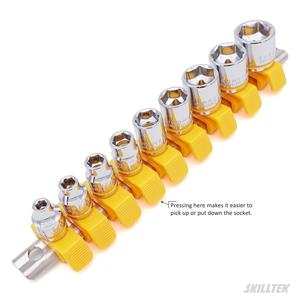 Jeu de douilles automatiques DIY compactes avec finition chromée Support OEM personnalisé Prises profondes pour réparation-Prises carrées hexagonales - Product Image 1