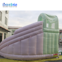 Maison de rebond en PVC de couleur pastel toboggan gonflable piscine enfants fête en plein air château plein d'entrain avec fosse à balles et toboggan à vendre