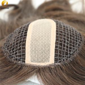 Respirez bien vierge Remy cheveux <span class=keywords><strong>filet</strong></span> de poisson toutes les mains attachées femmes postiches 16 pouces - Product Image 6