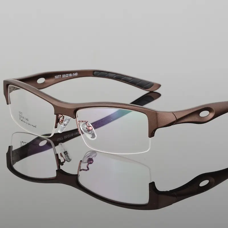 Gafas de miopía tr90 para hombre, montura de gafas ópticas, de alta calidad, medio marco de cristal