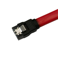 Cable DE DATOS SATA III rojo de 45cm de alta velocidad de 7 pines hembra a hembra con clip de bloqueo chaqueta de PVC 6,0 Gbps para transferencia de datos por ordenador