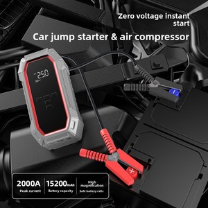 Portable Cordless Car Air Pump Tire Inflator Car <strong>Battery</strong> <strong>Booster</strong> Jump Starter Power Bank Tire Pressure Gauge for Motorcycle - Product Image 3