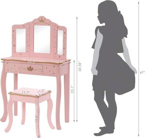 <span class=keywords><strong>Coiffeuse</strong></span> de maquillage <span class=keywords><strong>en</strong></span> <span class=keywords><strong>bois</strong></span> rose avec miroir et tabouret <span class=keywords><strong>Coiffeuse</strong></span> pour enfants <span class=keywords><strong>Coiffeuse</strong></span> pour petites filles <span class=keywords><strong>Coiffeuse</strong></span> avec tiroir - Product Image 6