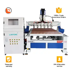 Máquina roteadora de madeira, máquina roteadora de madeira multicabeça 4 eixo rotativo 5 eixos 3d 4/6 cabeças de carpintaria