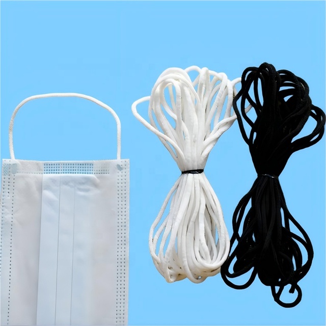 Colorful Disposable Earloop Spandex  White Round Cord Elastic Ear Loop