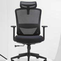 Chaise de bureau ergonomique moderne en maille avec appui-tête réglable, support lombaire, base en plastique, pivotante et pliable pour la maison, le bureau ou l'hôtel