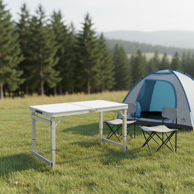 Modern Outdoor Portable Rectangle Aluminum Alloy Foldable Dining Table for Courtyard Park Warehouse-Lightweight Durable
