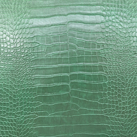Tissu en cuir PVC gaufré Caiman vert menthe 1,0 mm, 54 pouces, avec support brossé, élastique, pour sacs d'école, papeterie, artisanat, chaussures, ceintures 1