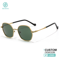 Lunettes de soleil SENTA tendance, forme polygonale, style luxueux, métalliques, protection UV400, en stock
