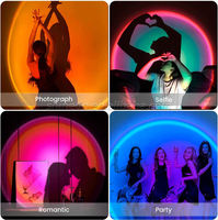 Lampu LED Sunset Modern 16 Warna RGB Kontrol Saklar UFO Lampu Malam Pelangi, Promo Pabrik