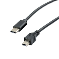 USB tipo C 3,1 macho a Mini USB 5 pines B convertidor de enchufe macho adaptador OTG Cable de datos de plomo para Macbook Mobile 30cm
