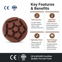 Disque abrasif diamanté PanGu OEM à liant résineux pour béton, utilisation à sec, 3 pouces, pour polissage de sols, compatible avec les meuleuses d'angle