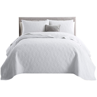 Housse de couette matelassée Balix Queen, housse de couette blanche, ensembles de literie matelassés