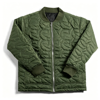 Blouson Bomber Homme Personnalisé Entièrement Zippé, Matelassé, Chaud, Hiver, Style Urbain, avec Broderie Frontale Rembourrée et Chauffante