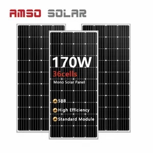 उच्च संचरण monocrystalline 170W 175W 180W 185W 190W सौर पैनल छोटे सौर पैनल